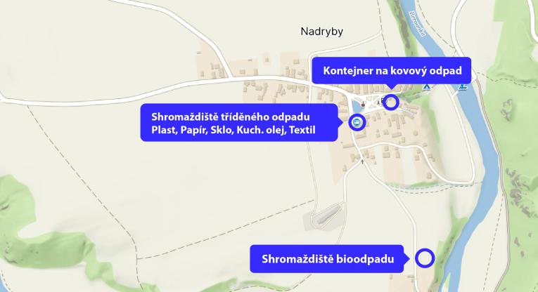 mapa shromazdovani odpadu